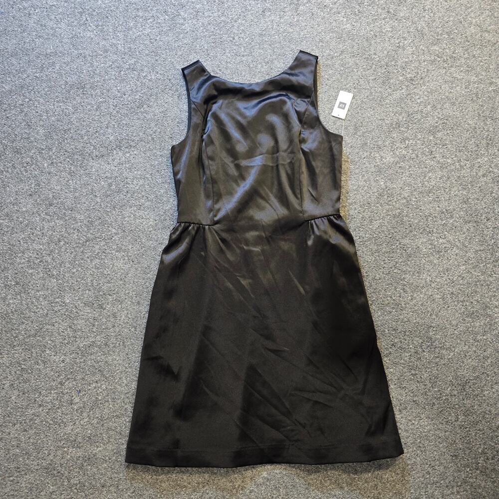 GAP Dress Womens 2 Black Satin A Line Sleeveless V Back Cocktail Classic Party